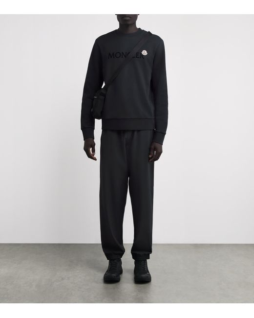 Moncler Black Logo Cotton Sweatshirt for men