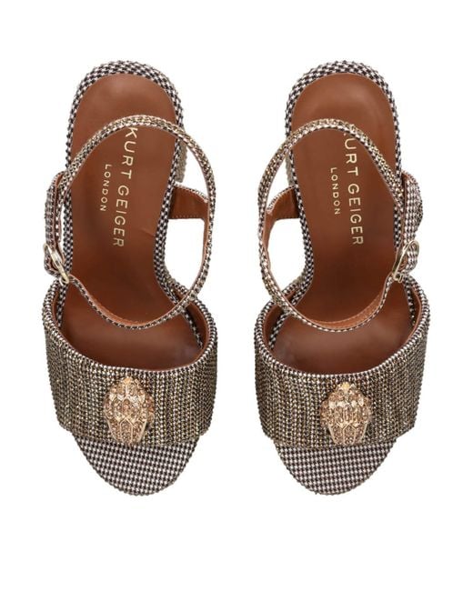Kurt Geiger Brown Kensington Platform Sandals 125