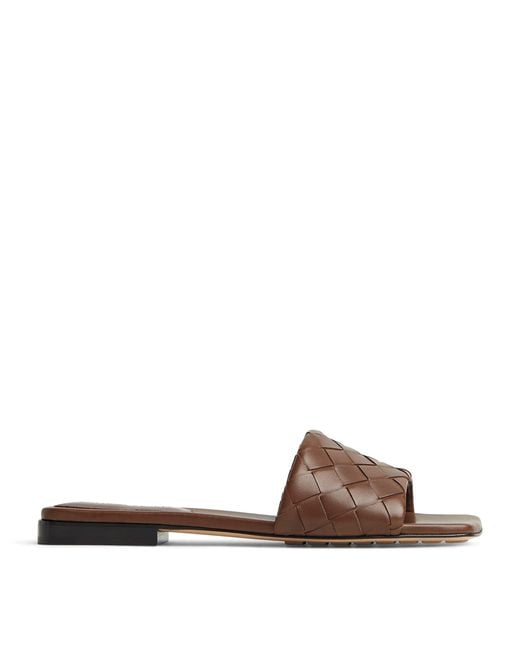 Bottega Veneta Brown Leather Parco Mules