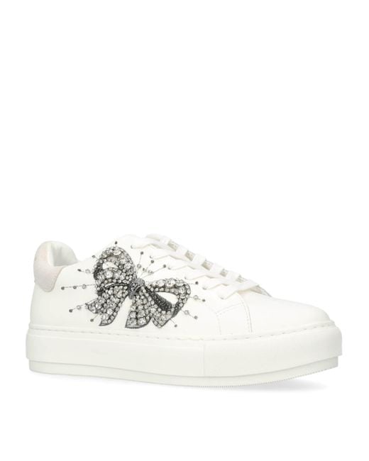 Kurt Geiger White Laney Bow Sneakers