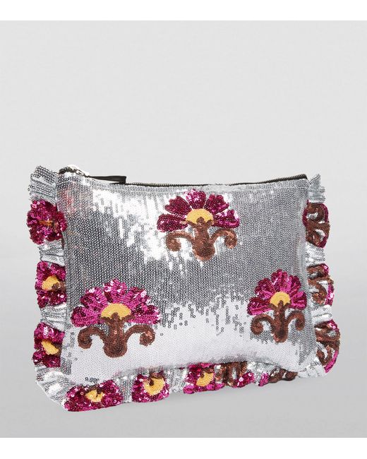 LaDoubleJ Purple Sequin-embellished Pouch