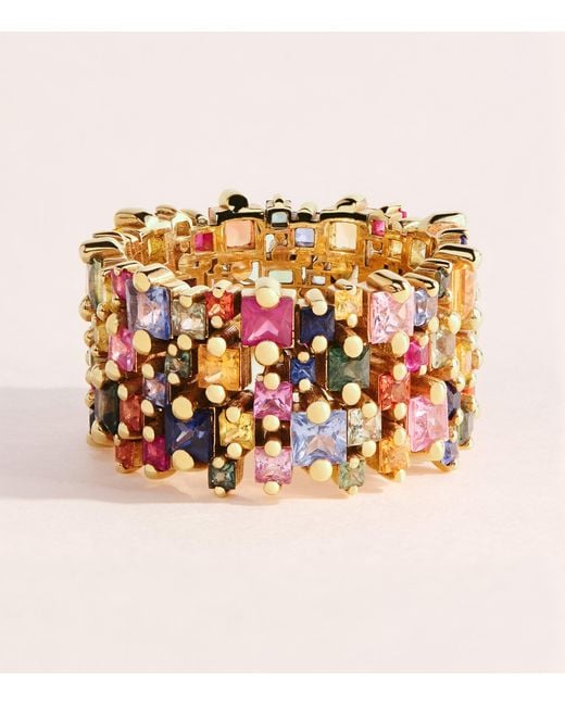 Suzanne Kalan Metallic And Sapphire Princess Ring