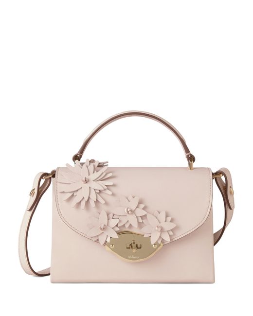 Mulberry Pink Small Leather Lana Top-Handle Bag