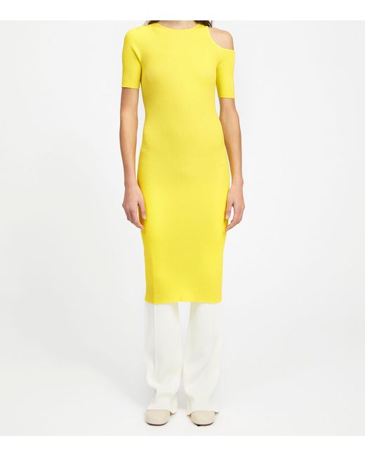 Aeron Yellow Cut-out Zero203 Midi Dress