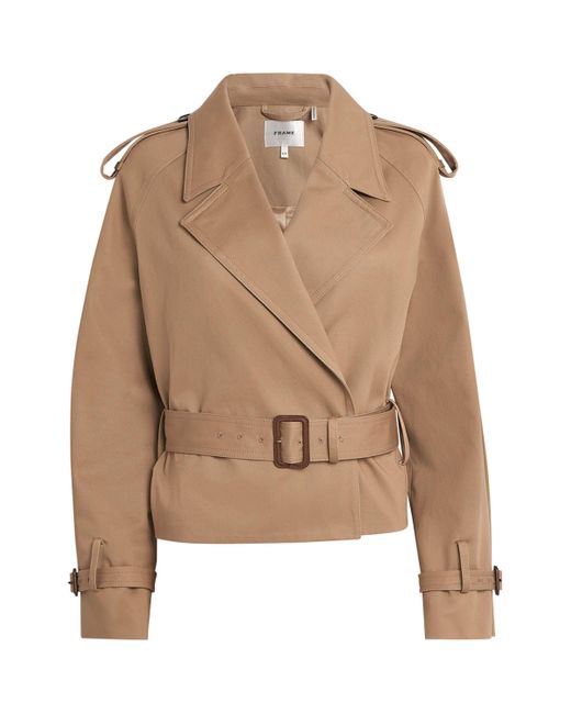 FRAME Brown Cotton The Swing Trench Coat