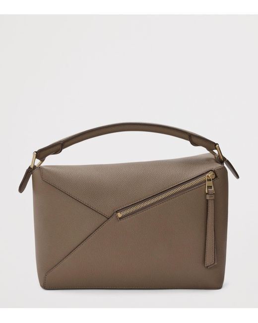 Loewe Metallic Medium Leather Puzzle Edge Top-Handle Bag