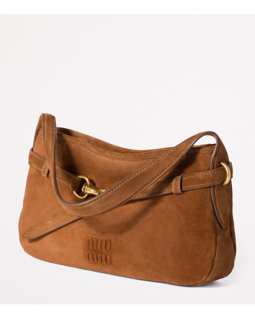 Miu Miu Brown Suede Aventure Shoulder Bag