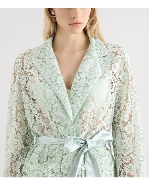 Dolce & Gabbana Green Lace Tie Blazer