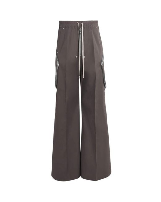 Rick Owens Gray Cotton Heizer Belas Cargo Trousers for men