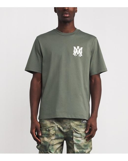 Amiri Green Mini Logo Print Short Sleeve T-Shirt for men