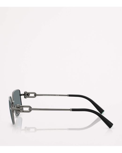 Tiffany & Co Gray Metal Rectangular Tf3111 Sunglasses