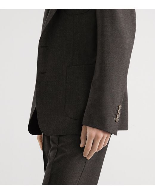 Dolce & Gabbana Black Portofino Wool Canvas Blazer for men