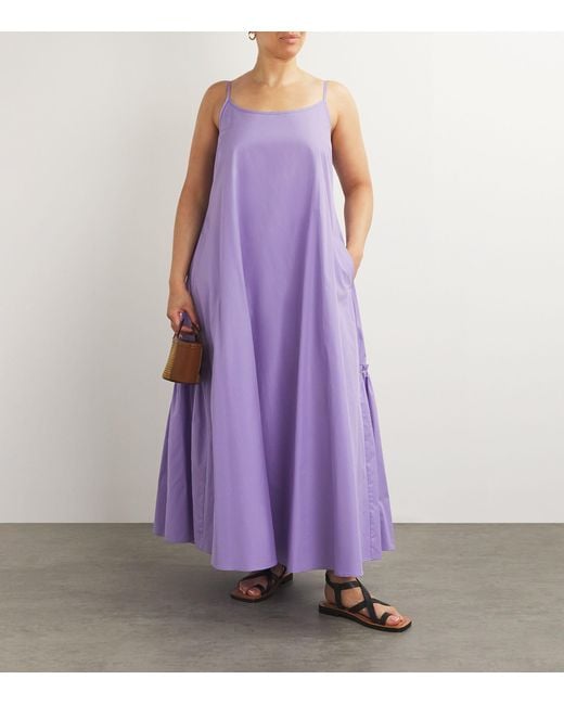 Marina Rinaldi Purple Cotton Slip Dress