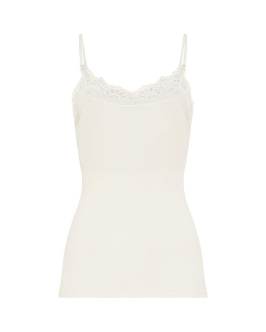 Hanro White Wool-Silk Cami Top