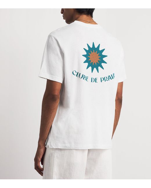 Frescobol Carioca White Cotton-Linen Dinis T-Shirt