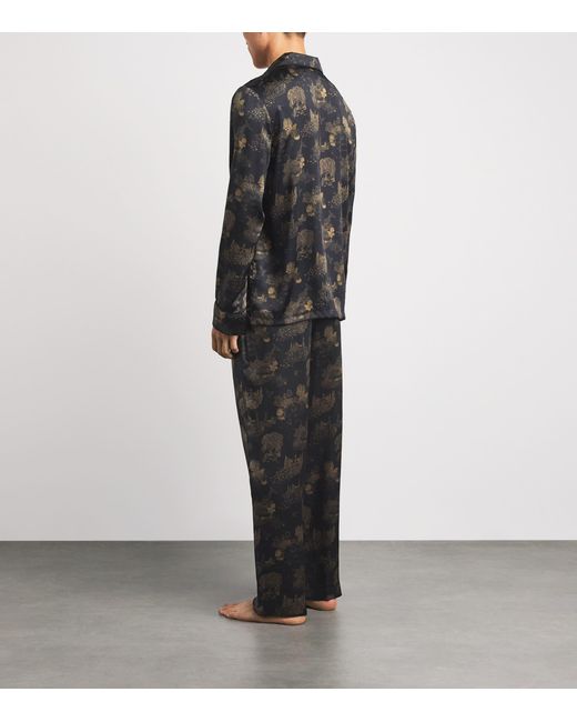 Derek Rose Gray Silk Brindisi Pyjama Set for men