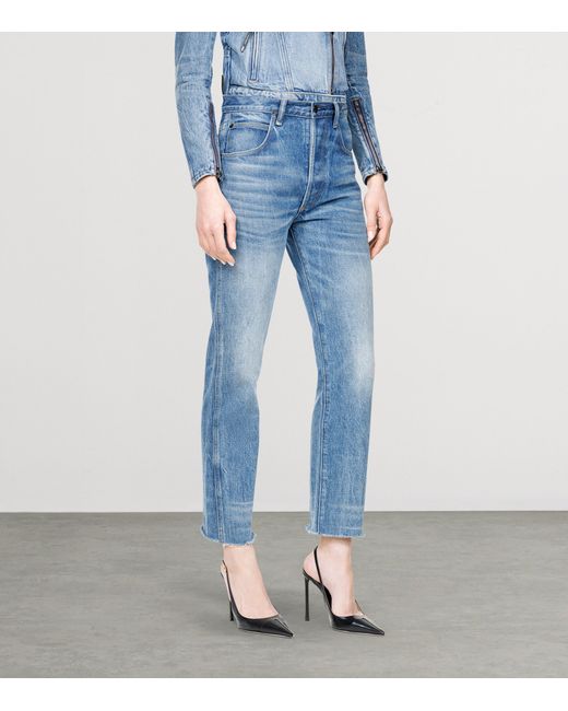 Tom Ford Blue Melanie High-Rise Straight Jeans
