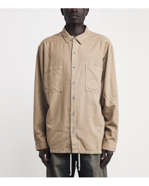 Rick Owens Brown Organic Cotton Jumbo Overshirt for men