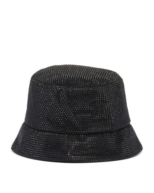Prada Black Crystal-embellished Bucket Hat
