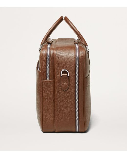 Aspinal Brown Leather 48 Hour Mount Street Travel Bag