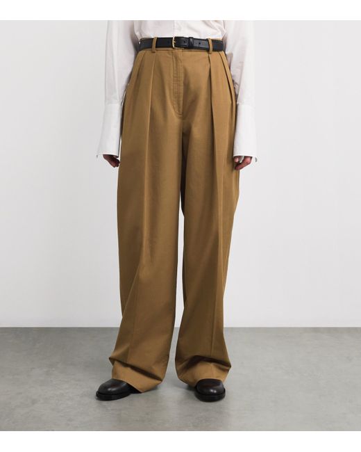 The Row Natural Igor Wide-Leg Tailored Trousers