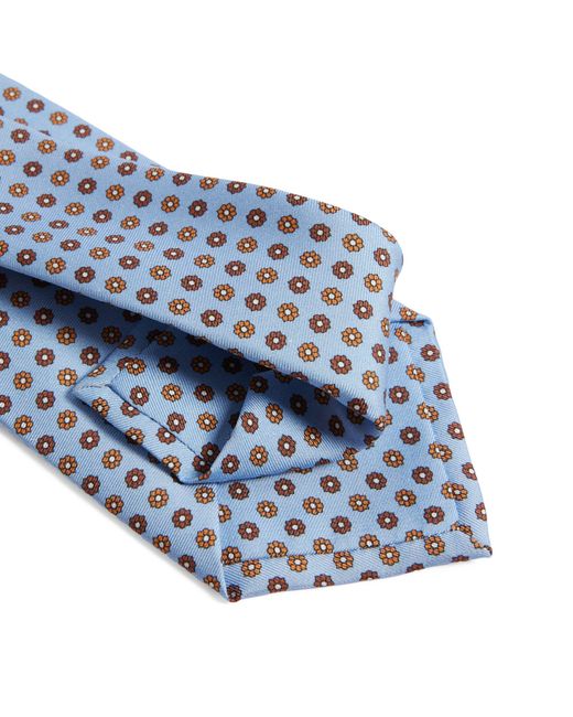Canali Blue Silk Floral Tie for men