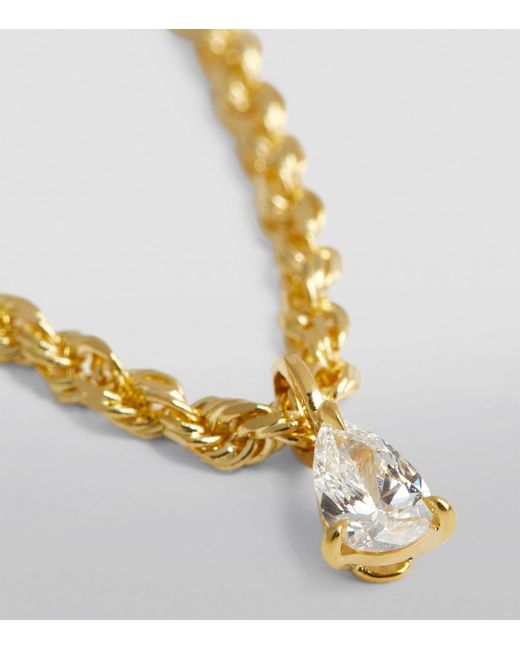 Anita Ko Metallic And Pear Diamond Chain Necklace