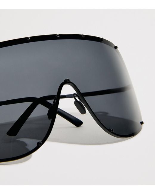 Rick Owens Black Steel Shield Sunglasses for men