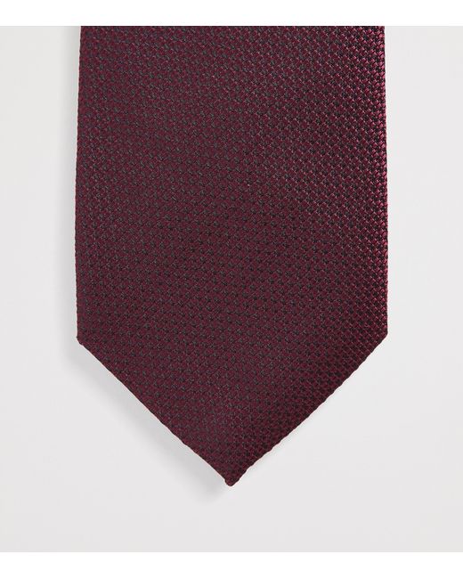 Isaia Purple Silk Seven-Fold Tie for men