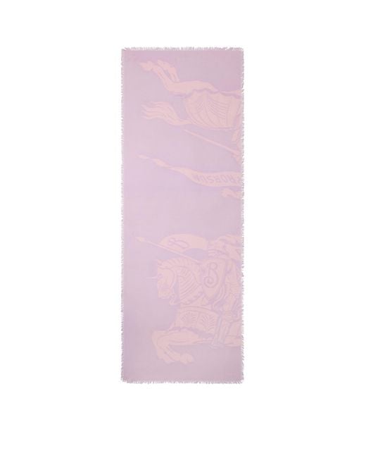 Burberry Pink Wool Wide Ekd Scarf