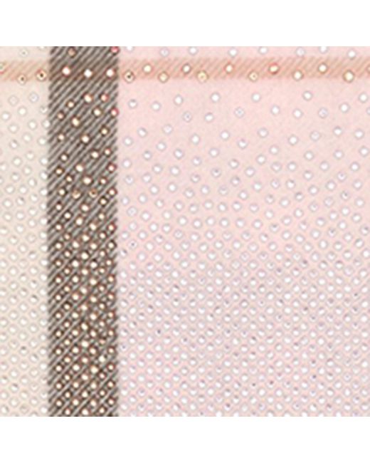 Burberry Pink Cashmere Embellished Check Scarf