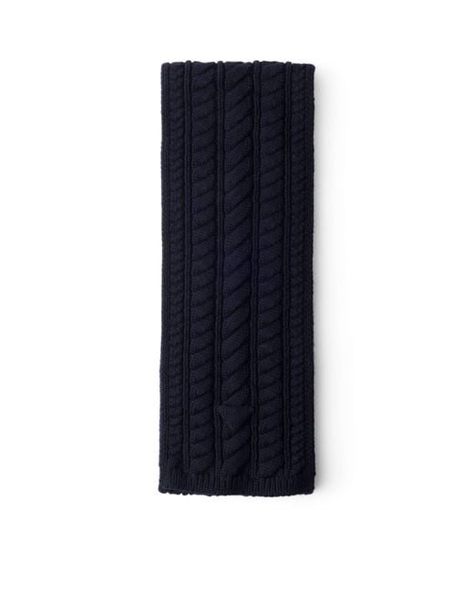 Prada Blue Virgin Wool Cable-Knit Scarf