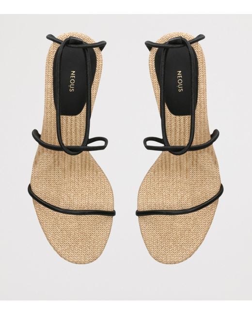 Neous Black Leather Nenque Sandals 80