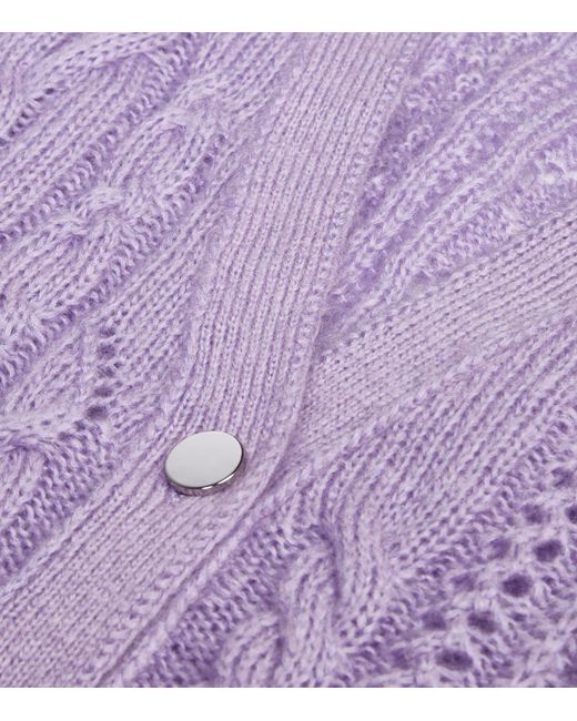The Kooples Purple Cable-knit Cardigan