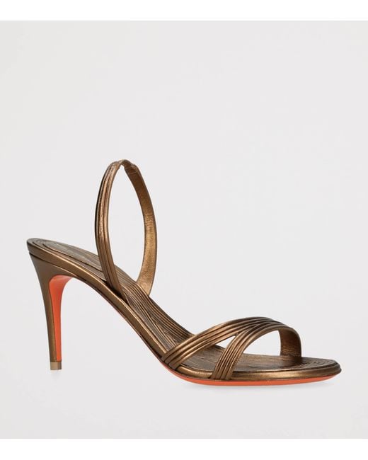 Santoni Brown Leather Serpentine Sandals 85