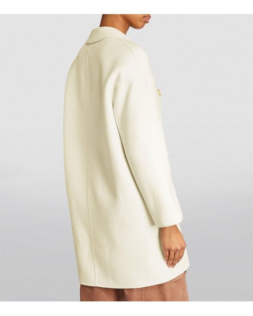 MAX&Co. White Wool-blend Double-layer Coat