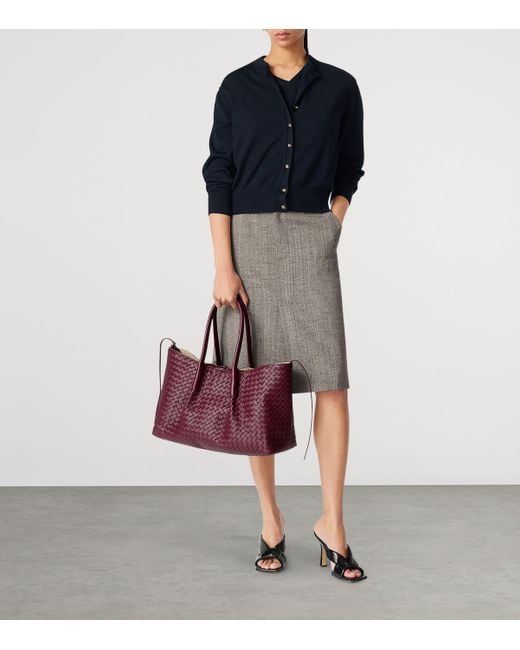 Bottega Veneta Purple Leather Pinacoteca Tote Bag