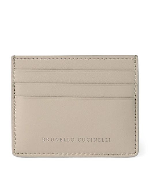 Brunello Cucinelli Natural Leather Logo Card Holder