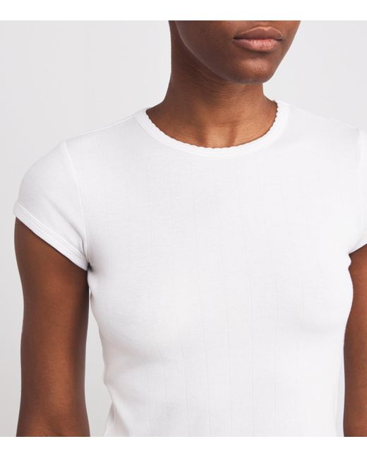Skims White Stretch-Cotton Drop Needle Baby T-Shirt
