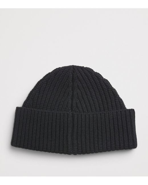 Maje Black Wool-Cashmere Clover Beanie