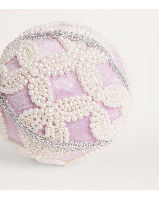 Harrods Pink Velvet Embellished Bauble