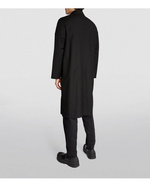 Emporio Armani Black Single-breasted Trench Coat for men