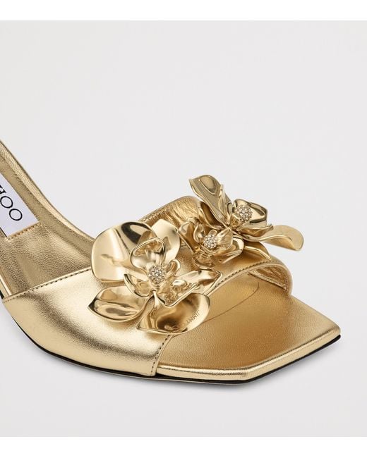 Jimmy Choo Natural Leather Skye Heeled Mules 70