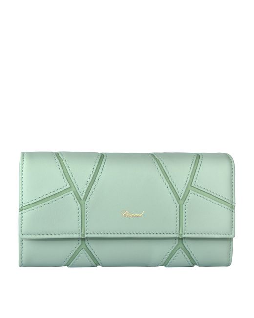 Chopard Green Leather Diamond Continental Wallet