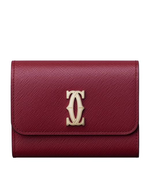 Cartier Red Mini Leather C De Wallet