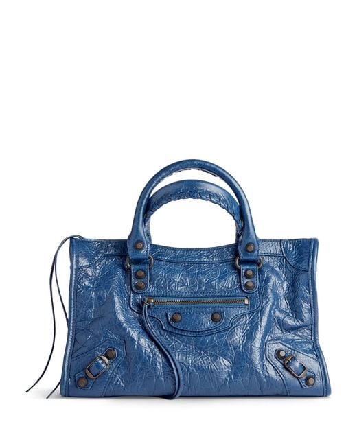 Balenciaga Blue Small Lambskin Le City Top-Handle Bag