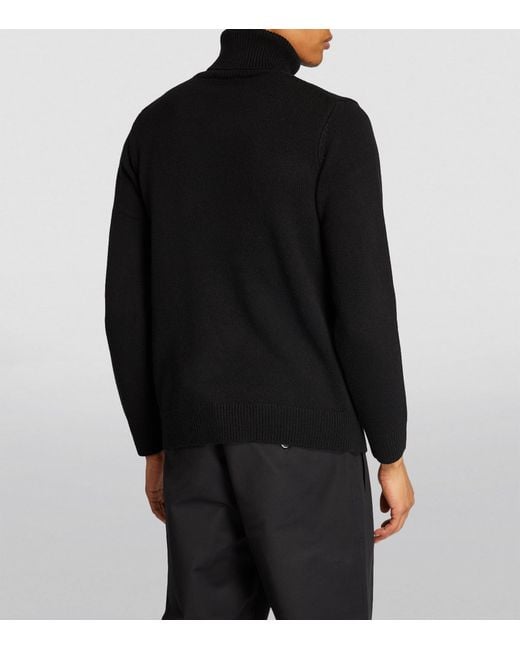 Sandro Black Wool-Blend Rollneck Sweater for men