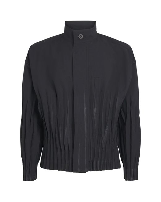 IM MEN Blue Pleated Waft Jacket for men