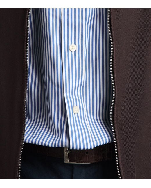 Polo Ralph Lauren Blue Cotton Stripe Custom Fit Shirt for men