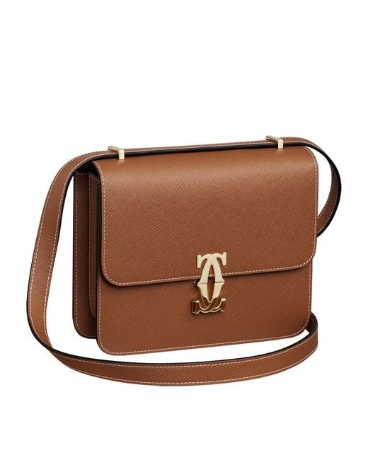 Cartier Brown Mini Calfskin C De Shoulder Bag